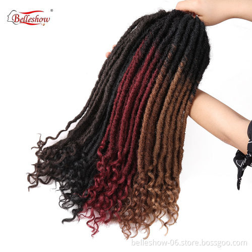 Hot sell synthetic fashion crochet hair SOUL GODDESS 20inch low temperature flame retardant silk ombre faux dreadlocks hair